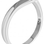 Plain Silver Wavy Style Womens Ring, rp274